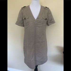 Tory Burch Trudy Khaki Linen shift dress